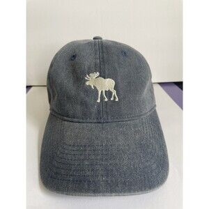 Denim Baseball Cap With Moose Logo And Jackson Hole On Back. Adj Medium Hat